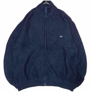 ラコステ(LACOSTE)のLACOSTE SPORT ニットセーター フルジップ ネイビー 秋冬b36(ニット/セーター)