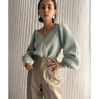 アメリヴィンテージ(Ameri VINTAGE)の2WAY PUFF CARDIGAN ameri vintage アメリ(ニット/セーター)