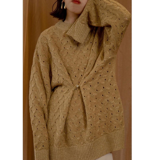 ラウジー(lawgy)のmix color button knit beige(ニット/セーター)