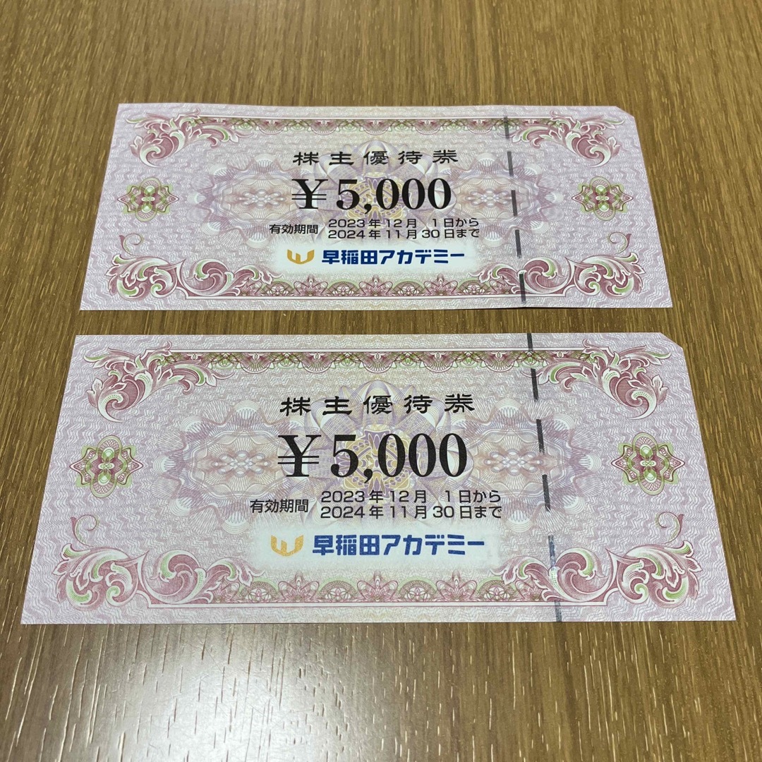 早稲田アカデミー　株主優待券10000円分 チケットの優待券/割引券(その他)の商品写真