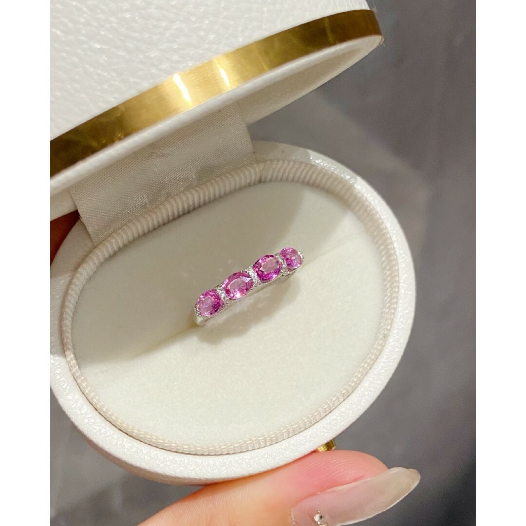 ピンクサファイアリングk18 レディースのアクセサリー(リング(指輪))の商品写真