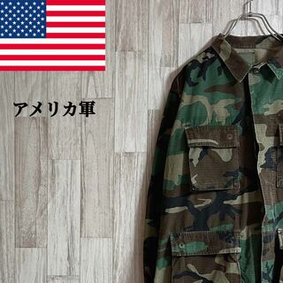 米軍 アメリカ軍 迷彩 90s ミリタリーシャツカモフラ　フィールド　L(ミリタリージャケット)