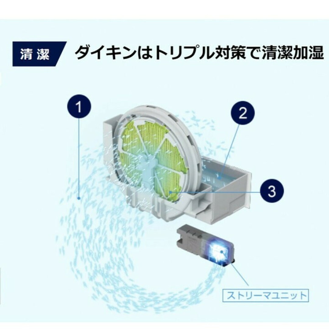 DAIKIN(ダイキン)のダイキン ACK55X-W 加湿付空気清浄機 スマホ/家電/カメラの生活家電(空気清浄器)の商品写真