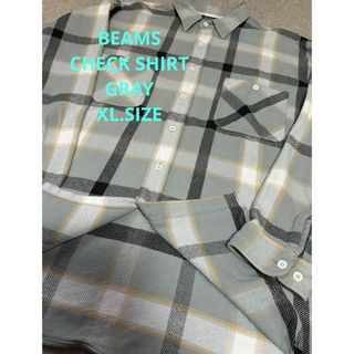 ビームス(BEAMS)のBEAMS ネル チェック イージー シャツ グレー XL 2021SS(シャツ)