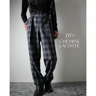 ラコステ(LACOSTE)の【ラコステ】CHEMISE 70s 2タック ウール チェック柄 スラックス(スラックス)