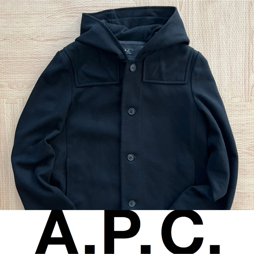 A.P.C アーペーセー　フード　ショートコート　ブラック　黒 | フリマアプリ ラクマ