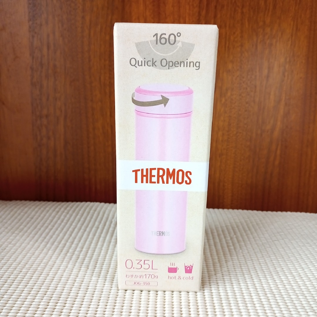 THERMOS(サーモス)の【新品】0.35L ライトピンク 真空断熱ケータイマグ(水筒)  サーモス インテリア/住まい/日用品のキッチン/食器(弁当用品)の商品写真