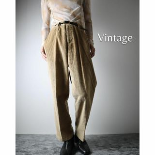 アートヴィンテージ(ART VINTAGE)の【vintage】ワイド 太畝 コーデュロイパンツ ベージュ ノータック W34(チノパン)