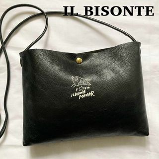 イルビゾンテ(IL BISONTE)の✨極美品✨50周年限定　イルビゾンテ　ショルダーバッグ　レザー　本革　ブラック(ショルダーバッグ)