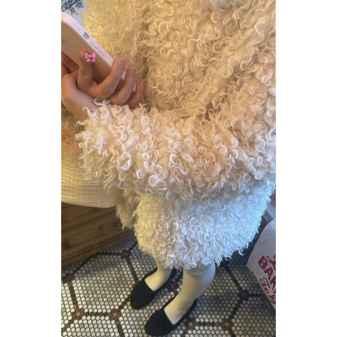 épine - epine poodle fur collar coat ivoryの通販 by kano|エピヌ