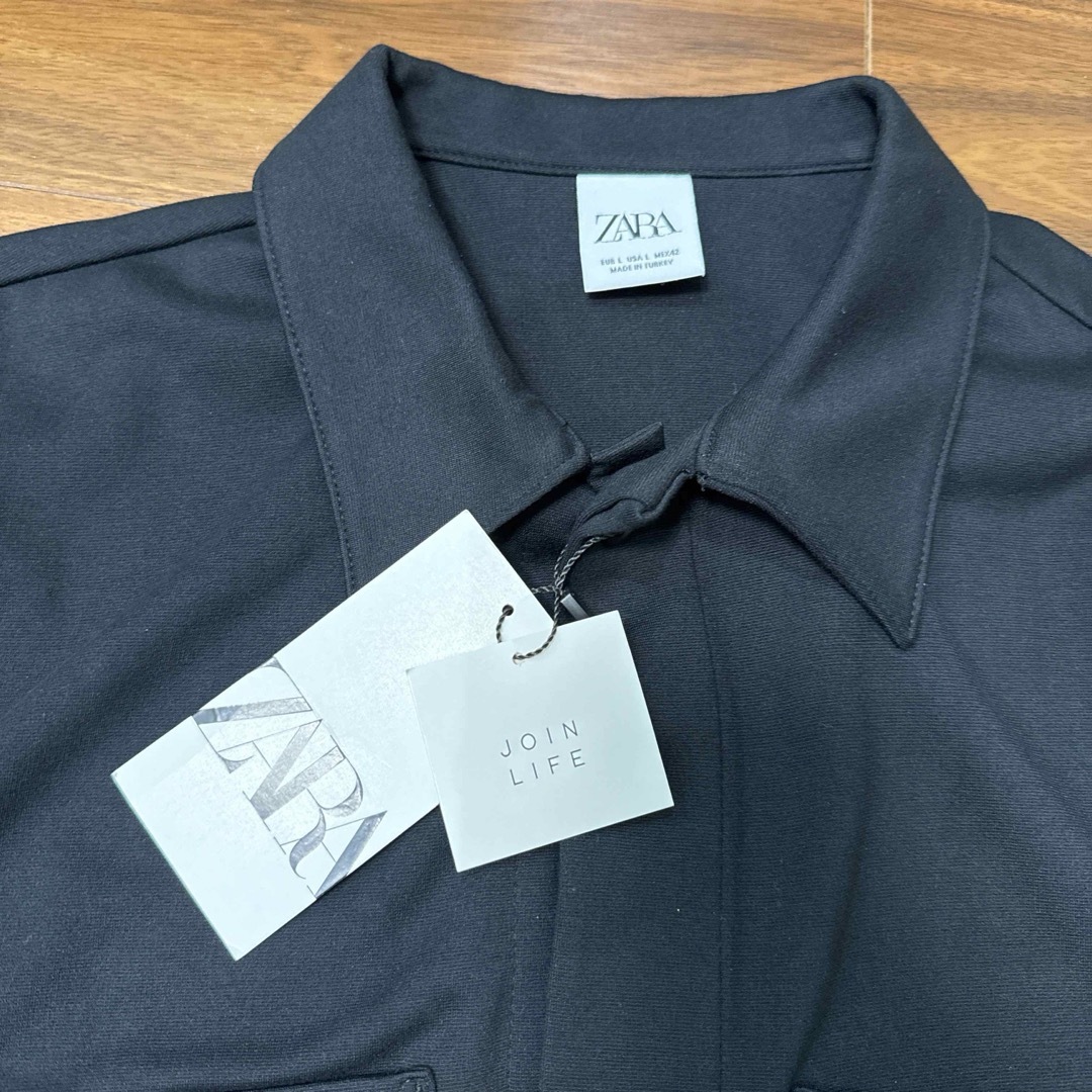 ZARA(ザラ)のZARA プレミアムワーカーシャツジャケット　ブラックL メンズのジャケット/アウター(ブルゾン)の商品写真