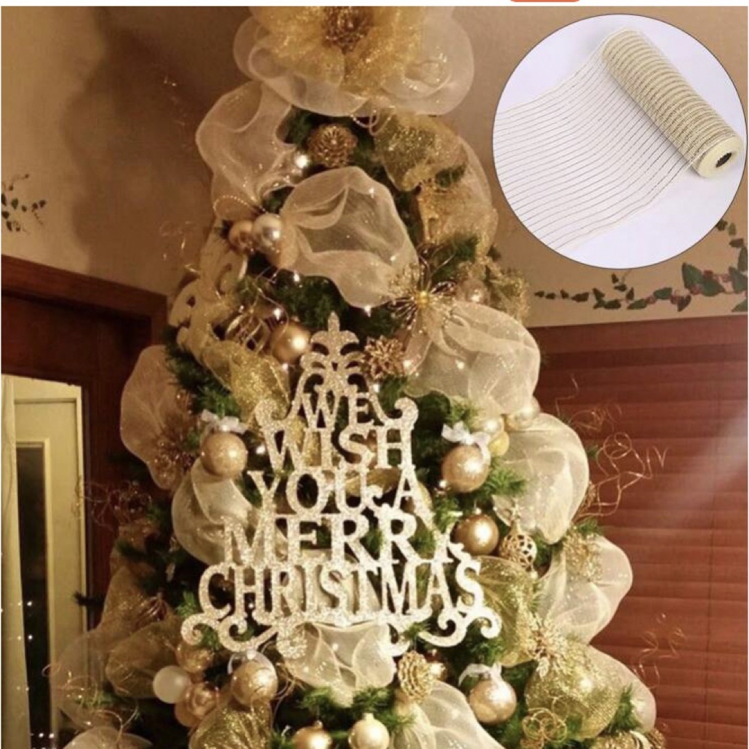 クリスマスツリー　飾りリボン インテリア/住まい/日用品のインテリア小物(その他)の商品写真