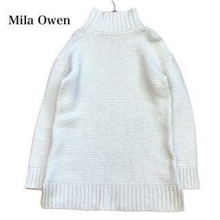 ミラオーウェン(Mila Owen)のミラオーウェン ハイネック ニット プルオーバー 白 ウール混 ゆったり(ニット/セーター)