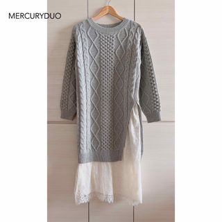 マーキュリーデュオ(MERCURYDUO)の最終⭐︎新品✦︎マーキュリーデュオ❤︎レース切替ドッキングニットワンピース(ロングワンピース/マキシワンピース)