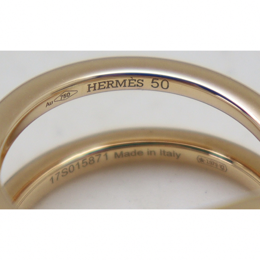 HERMES - エルメス シェーヌダンクルパンクリング 750PG #50 約 HERMES - エルメス シェーヌダンクルパンクリング 750PG #50 約