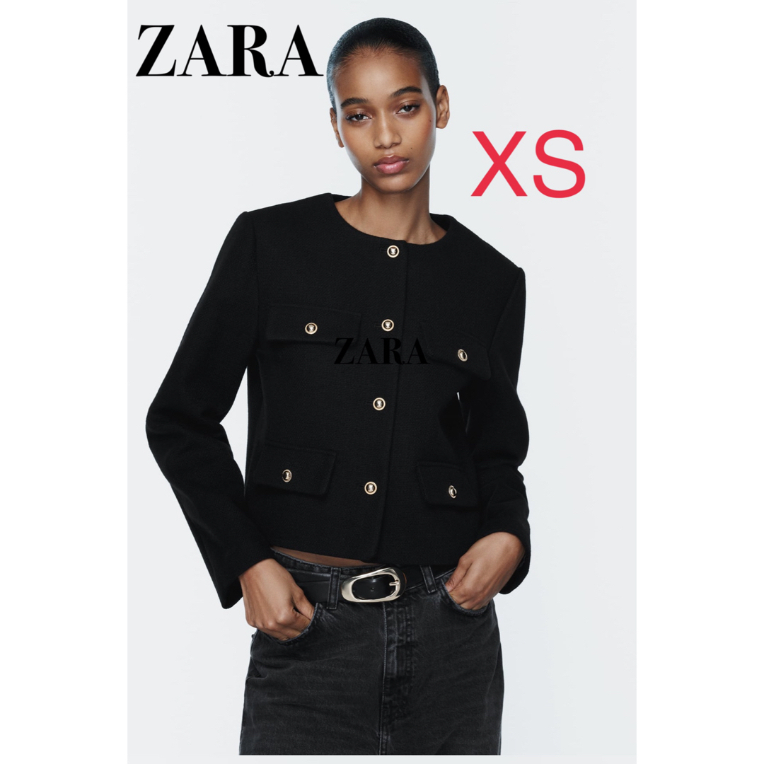 ZARA/フラップクロップドジャケット XS 【新品•未使用】完売品！入手困難