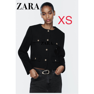 ザラ(ZARA)のZARA/フラップクロップドジャケット XS 【新品•未使用】完売品！(ノーカラージャケット)