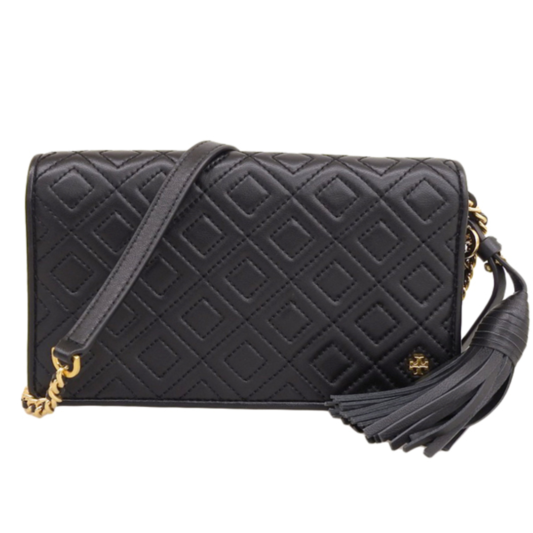 TORY BURCH トリーバーチ レザー チェーン ショルダーウォレット 長財布 46449 ブラック gyその他