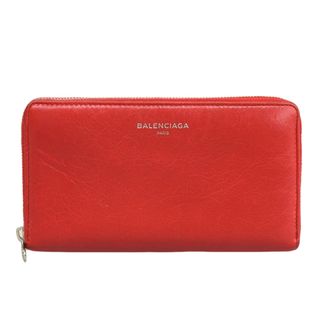 バレンシアガ(Balenciaga)の【中古】Balenciaga バレンシアガ レザー ラウンドファスナー 長財布 519641 レッド gy(その他)