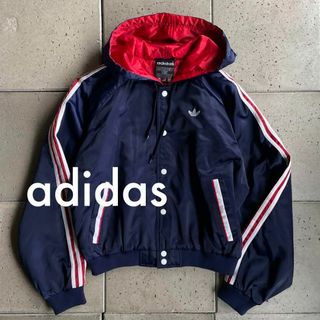 アディダス(adidas)の90s adidasアディダス ショート フード スタジャン ジャケット M(スタジャン)