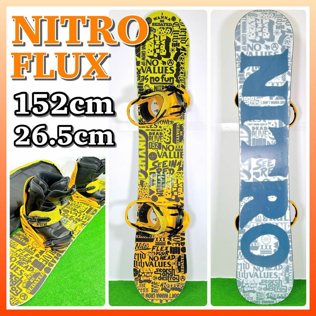 大人女性の 1574 NITRO NITRO FLUX 22-23 スノーボード即乗り4点セット ...