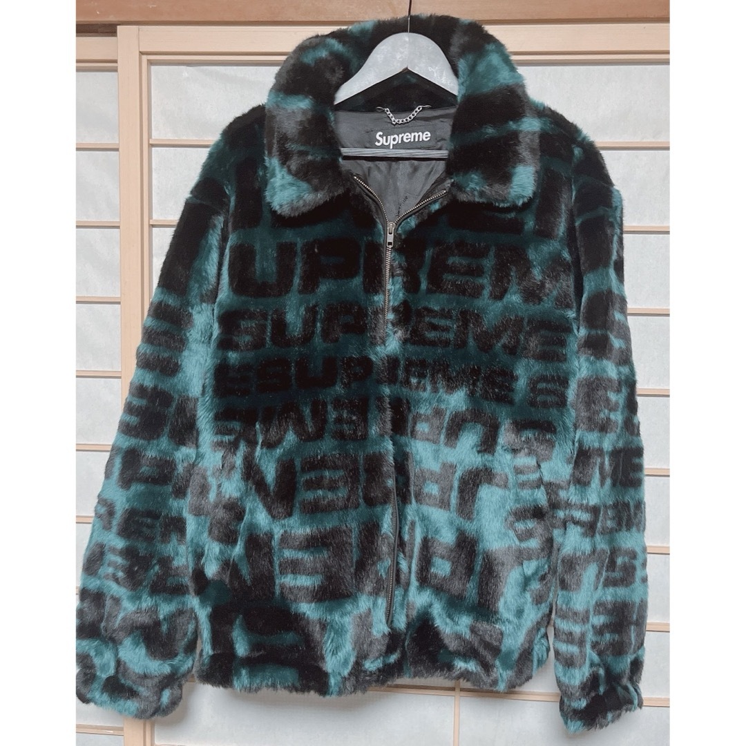 メンズsupreme faux fur repeater bomber jacket