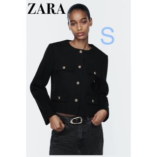 ザラ(ZARA)のZARA/フラップクロップドジャケット S 【新品•未使用】完売品！(テーラードジャケット)