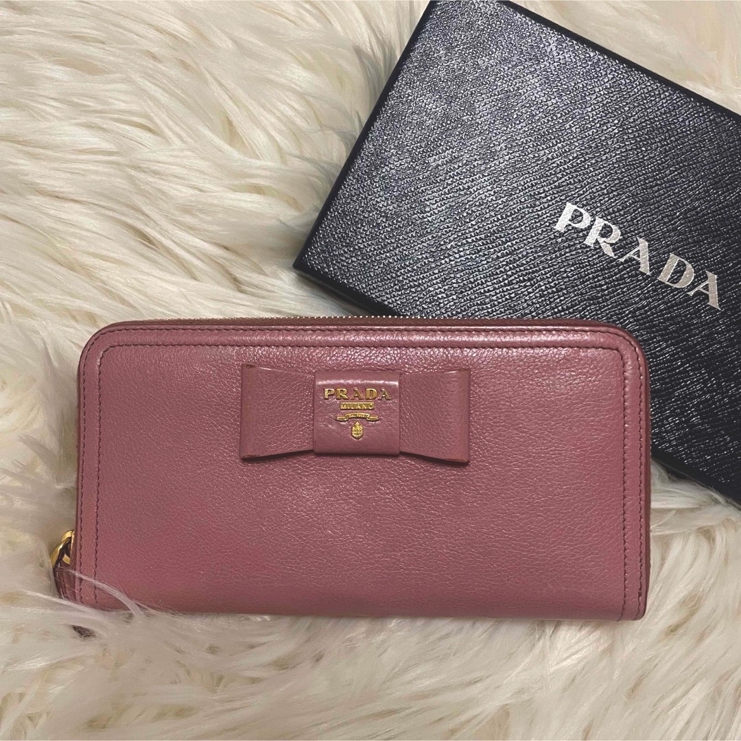 PRADA - 【即購入可】PRADA プラダ 長財布 ラウンドファスナー 美品の