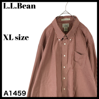 エルエルビーン(L.L.Bean)のUSA古着 エルエルビーン 長袖ボタンダウンシャツ チェック 赤茶色 XLサイズ(シャツ)