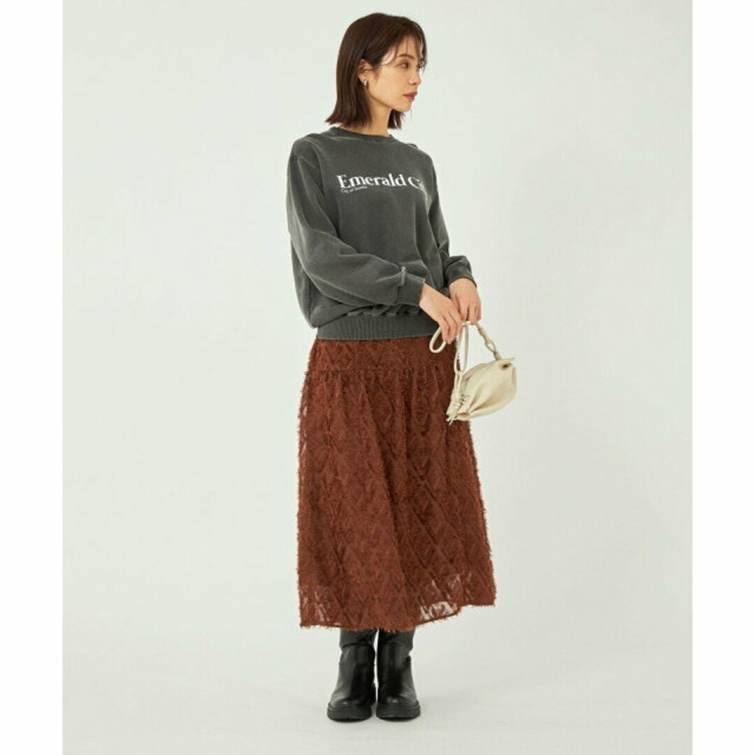 UNITED ARROWS green label relaxing(ユナイテッドアローズグリーンレーベルリラクシング)の【MD.BROWN】ジャカード ティアード スカート レディースのスカート(ロングスカート)の商品写真