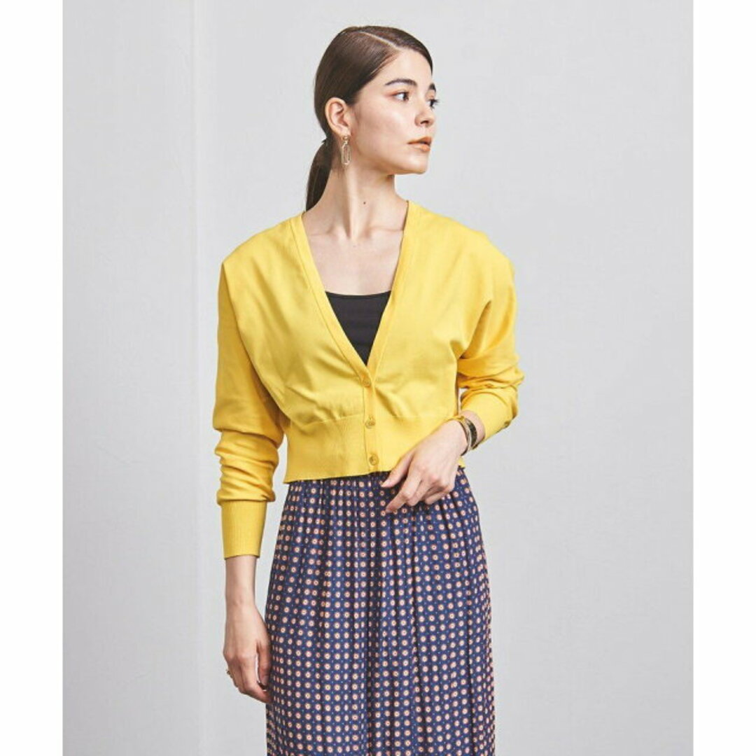 UNITED ARROWS(ユナイテッドアローズ)の【YELLOW】P Vネック ショート ドルマンスリーブ カーディガン レディースのトップス(カーディガン)の商品写真