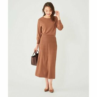 ユナイテッドアローズグリーンレーベルリラクシング(UNITED ARROWS green label relaxing)の【MOCA】フィット & フレア リブ プリーツ ワンピース -ウォッシャブル-(ロングワンピース/マキシワンピース)