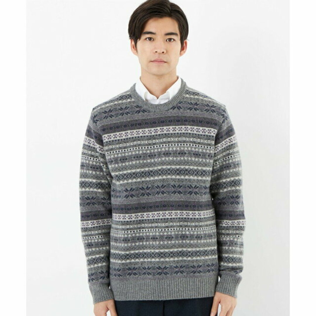 UNITED ARROWS green label relaxing(ユナイテッドアローズグリーンレーベルリラクシング)の【MD.GRAY】<gim>22FW フェアアイル クルーネック ニット メンズのトップス(ニット/セーター)の商品写真