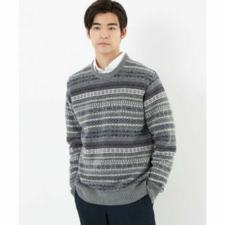 ユナイテッドアローズグリーンレーベルリラクシング(UNITED ARROWS green label relaxing)の【MD.GRAY】<gim>22FW フェアアイル クルーネック ニット(ニット/セーター)