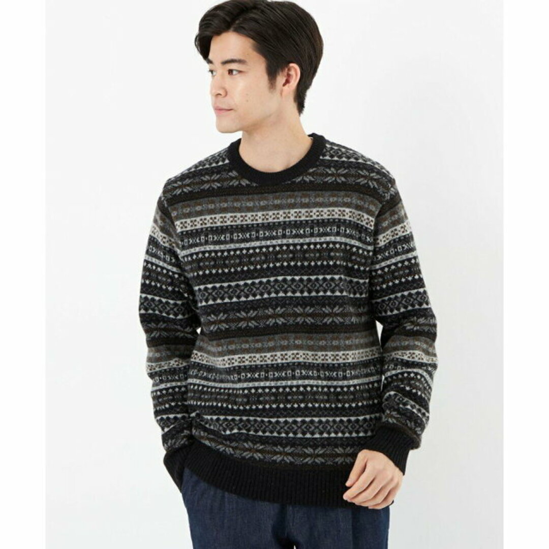 UNITED ARROWS green label relaxing(ユナイテッドアローズグリーンレーベルリラクシング)の【BLACK】【S】<gim>22FW フェアアイル クルーネック ニット メンズのトップス(ニット/セーター)の商品写真