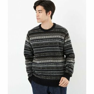 ユナイテッドアローズグリーンレーベルリラクシング(UNITED ARROWS green label relaxing)の【BLACK】<gim>22FW フェアアイル クルーネック ニット(ニット/セーター)