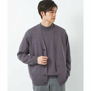 ユナイテッドアローズグリーンレーベルリラクシング(UNITED ARROWS green label relaxing)の【PURPLE】シルクミックス 天竺 Vネック カーディガン(カーディガン)