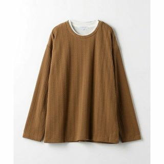 アデイインザライフ(a day in the life)の【MUSTARD】ケーブル ジャカード レイヤードクルーネックカットソー<A DAY IN THE LIFE>(Tシャツ/カットソー(半袖/袖なし))