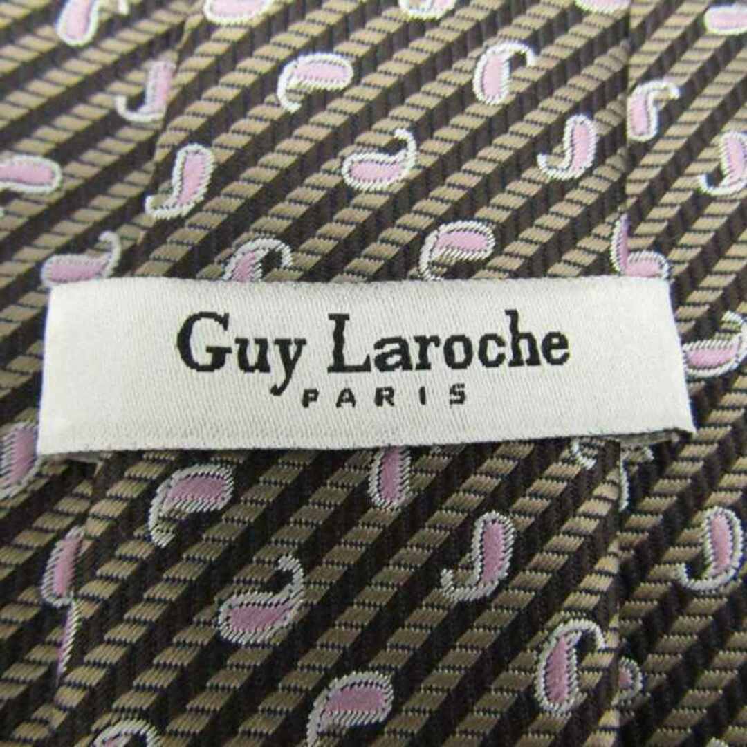 Guy Laroche(ギラロッシュ)のギラロッシュ ブランド ネクタイ シルク ペイズリー柄 ストライプ柄 メンズ グレー Guy Laroche メンズのファッション小物(ネクタイ)の商品写真