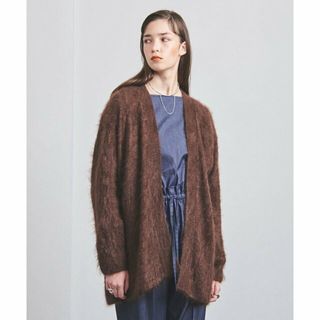 ユナイテッドアローズ(UNITED ARROWS)の【DK.BROWN】CA/FUR ノーカラー カーディガン(カーディガン)