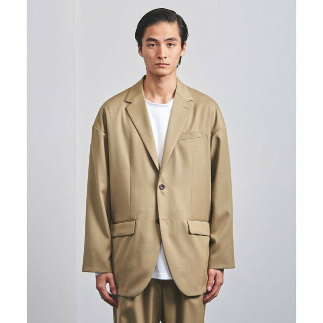 UNITED ARROWS(ユナイテッドアローズ)の【BEIGE】ギャバジン ドロップショルダー 2Bシングル ジャケット メンズのジャケット/アウター(テーラードジャケット)の商品写真