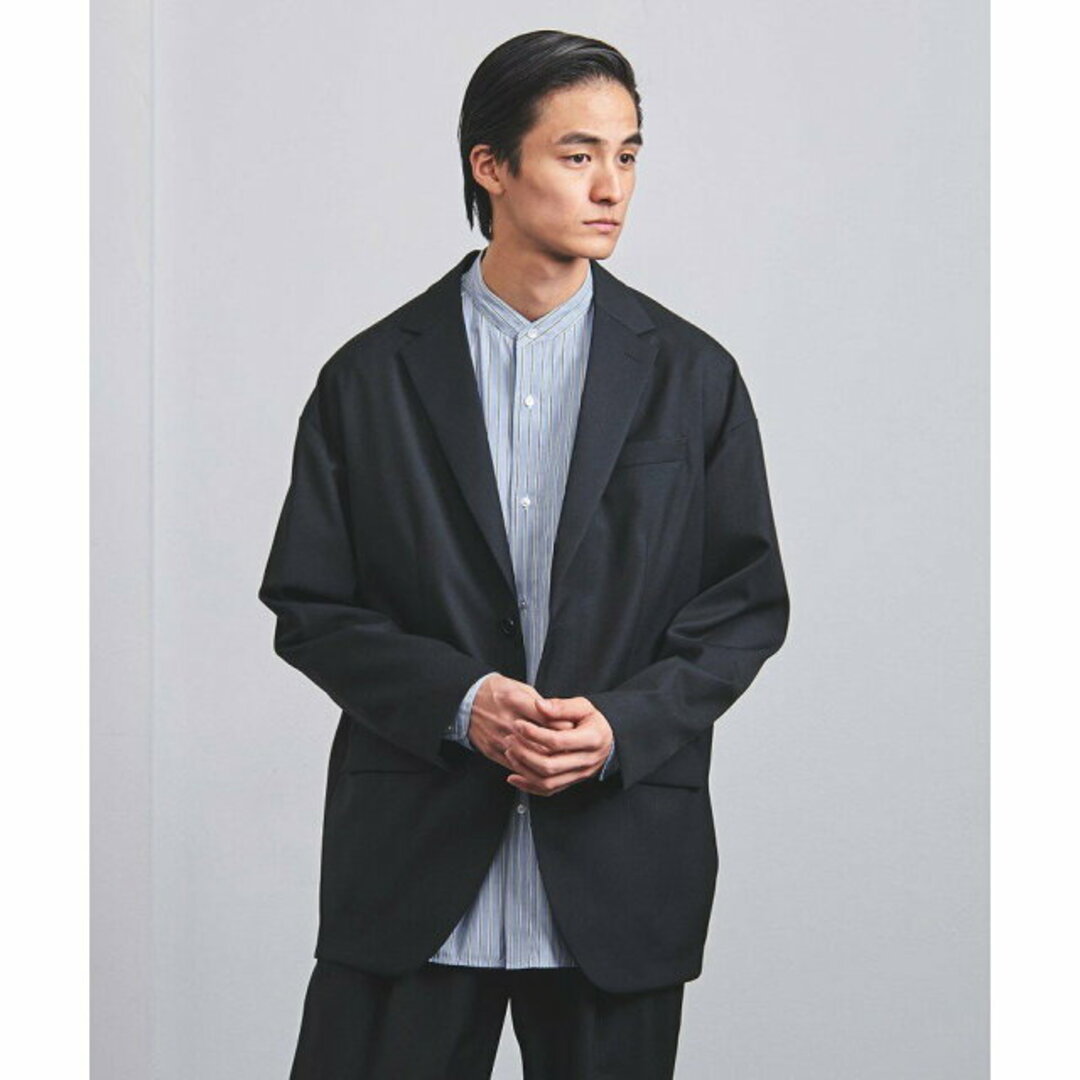 UNITED ARROWS(ユナイテッドアローズ)の【BLACK】ギャバジン ドロップショルダー 2Bシングル ジャケット メンズのジャケット/アウター(テーラードジャケット)の商品写真