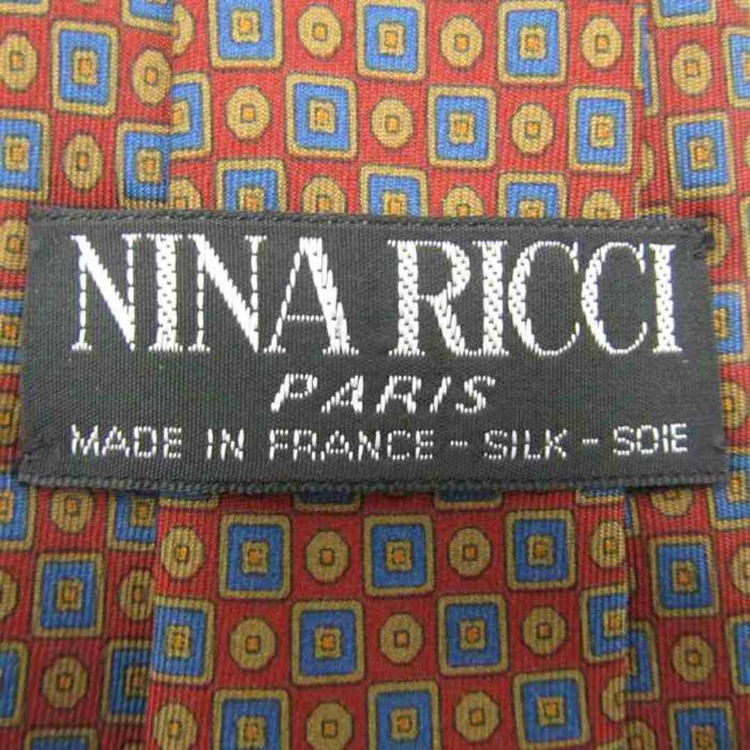 NINA RICCI(ニナリッチ)のニナリッチ ブランド ネクタイ シルク 小紋柄 ドット柄 メンズ レッド NINA RICCI メンズのファッション小物(ネクタイ)の商品写真