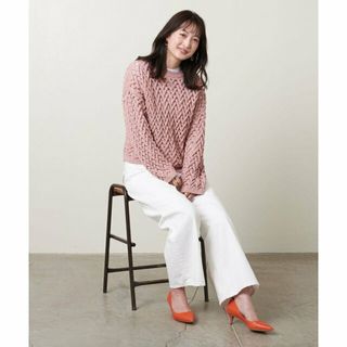 ユナイテッドアローズ(UNITED ARROWS)の【LT.PINK】<UNITED ARROWS>クロス メッシュ ニット W †(ニット/セーター)