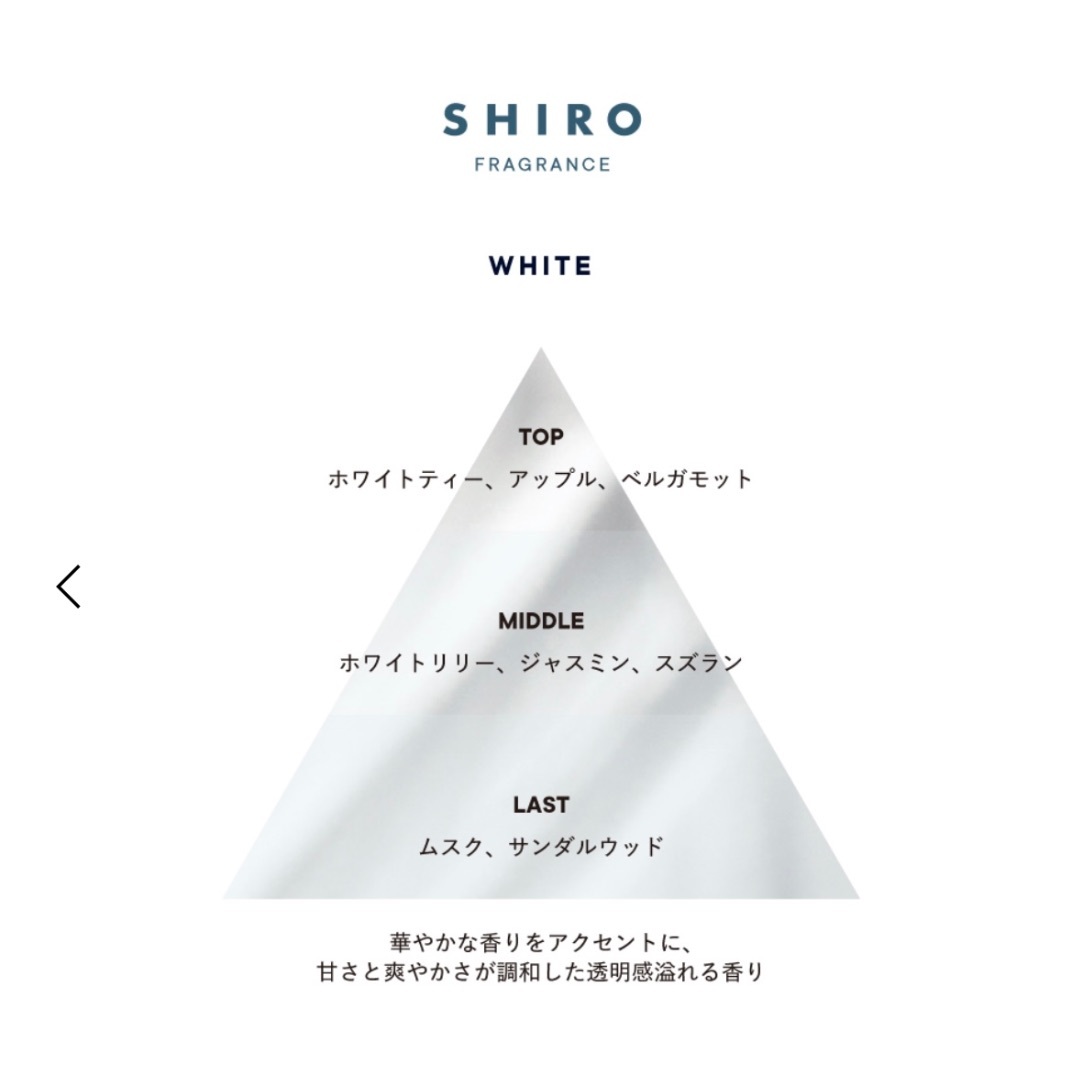 shiro(シロ)のむぅ様用　SHIRO ホワイト(限定) オードパルファン コスメ/美容の香水(ユニセックス)の商品写真