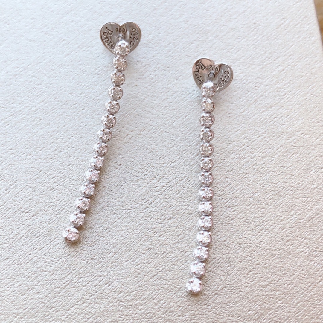 PonteVecchio - 美品 ポンテヴェキオ ダイヤラインピアス K18WG