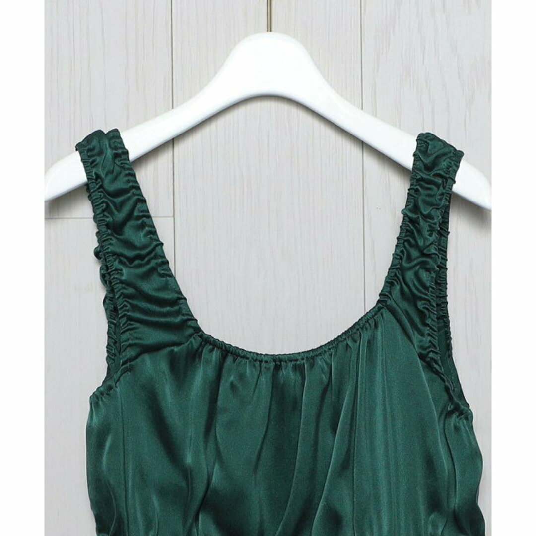 BEAUTY&YOUTH UNITED ARROWS(ビューティアンドユースユナイテッドアローズ)の【DK.GREEN】<H>SILK SATIN CROPPED TANK TOP/タンクトップ レディースのワンピース(ミニワンピース)の商品写真