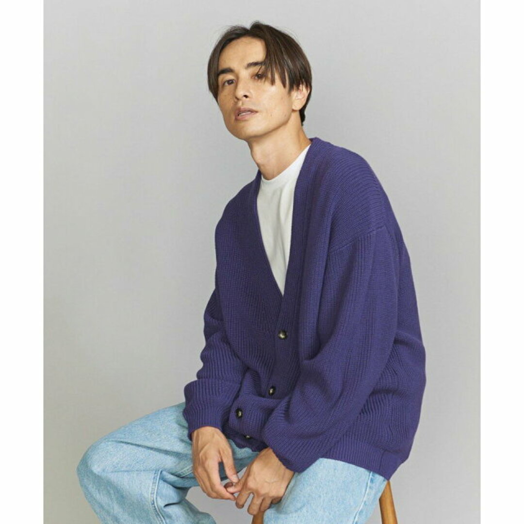 BEAUTY&YOUTH UNITED ARROWS(ビューティアンドユースユナイテッドアローズ)の【PURPLE】バルキー アゼ オーバーサイズ Vカーディガン レディースのトップス(カーディガン)の商品写真