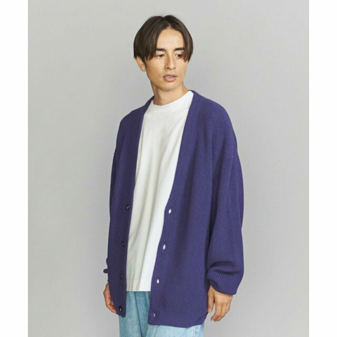 BEAUTY&YOUTH UNITED ARROWS(ビューティアンドユースユナイテッドアローズ)の【PURPLE】バルキー アゼ オーバーサイズ Vカーディガン レディースのトップス(カーディガン)の商品写真