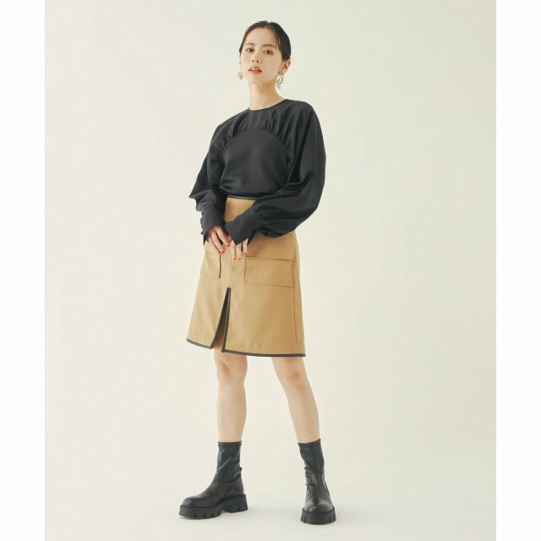 UNITED ARROWS green label relaxing(ユナイテッドアローズグリーンレーベルリラクシング)の【BEIGE】<EMMEL REFINES(エメル リファインズ)>EM パイピング ミニスカート レディースのスカート(ロングスカート)の商品写真